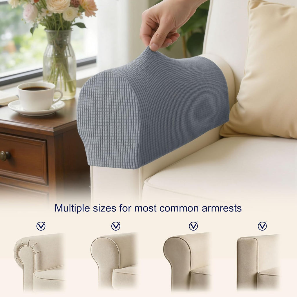 SUBRTEX Stretch Couch Arm Covers Set of 2, Non-Slip Sofa Armrest Slipcovers - Image 7