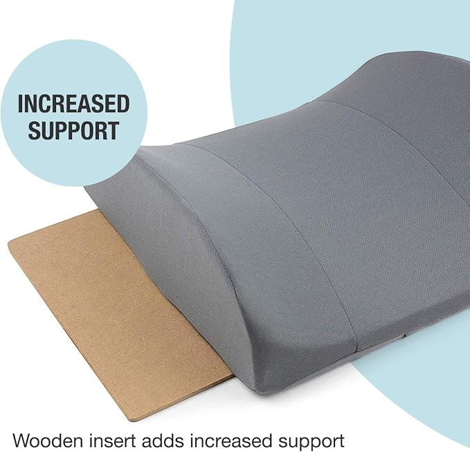 DMI Lumbar Support Pillow for Chair to Assist with Back Support with Removable Washable Cover and Firm Insert to Ease Lower Back Pain While Improving Posture, 14 x 13 x 5, Contoured Foam, Elite, Gray - Image 5