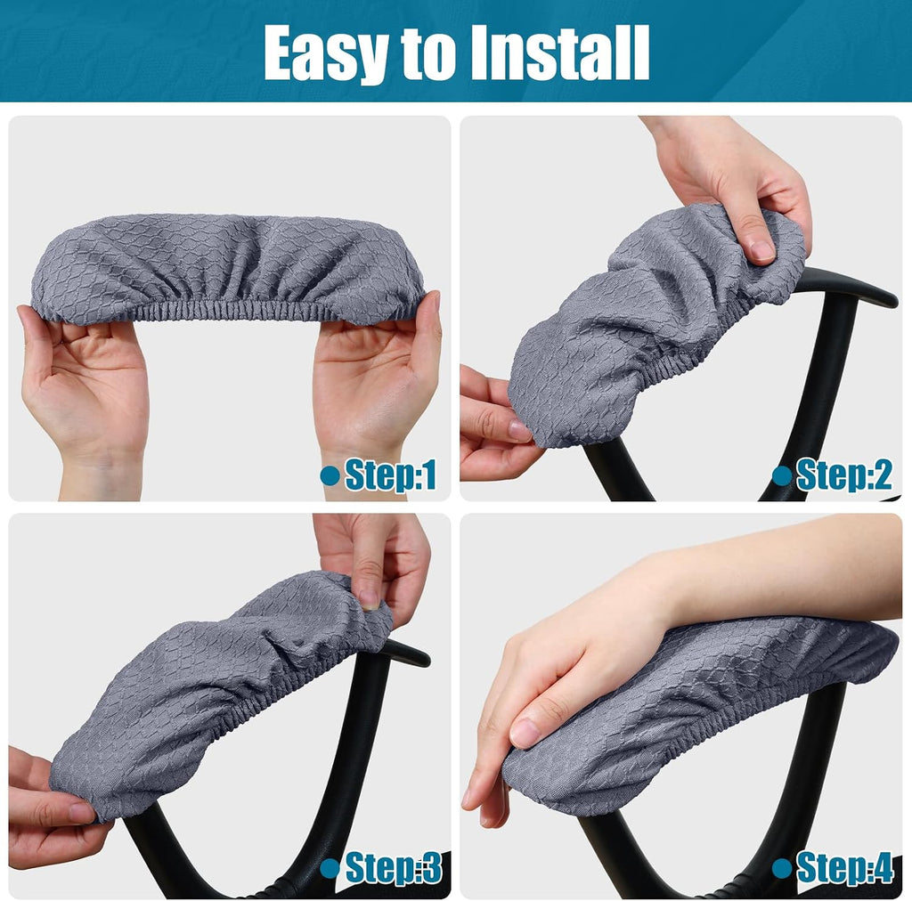 Smiry Office Computer Chair Armrest Covers, 2PCs Anti-dust Arm Rest Pad - Image 4