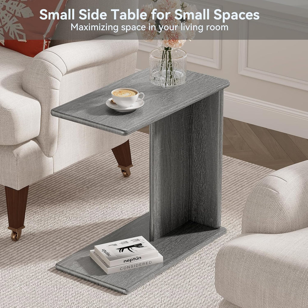 C-Shaped End Table for Couch, Couch Side Table, Narrow Sofa Table - Image 3