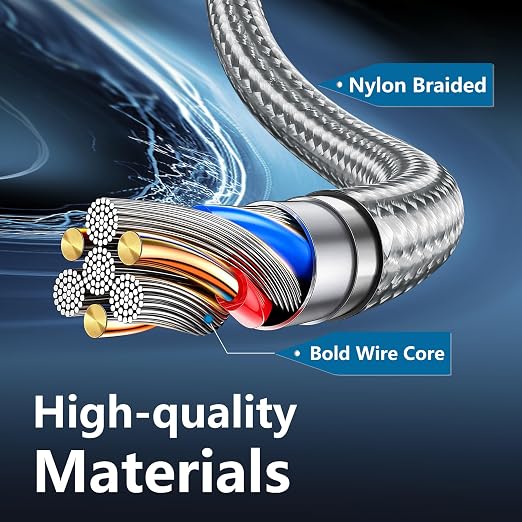 USB C to USB C Cable, 3 Pack 10ft Type C Fast Charger Cord (Gray) | Nylon Braided High-Speed Data Transfer Wire for iPhone 17/16/15 Plus/Pro Max iPad Air Ps5 Controller Samsung Galaxy - Image 4