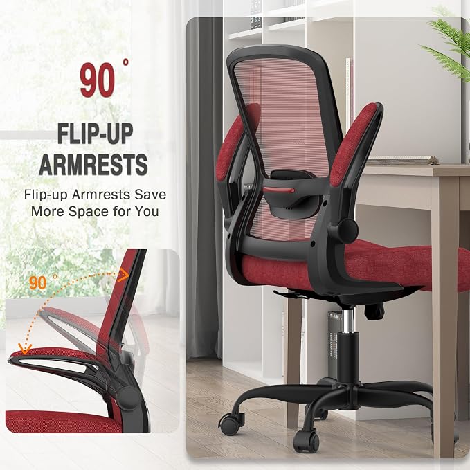 Ergonomic Office Chair w/Adjustable Lumbar, Flip Armrest, 135° Recline | Supports 300 lbs · Seat 19.48"–23.4" · Breathable mesh · 20–30 min assembly · 5-year warranty - Image 7