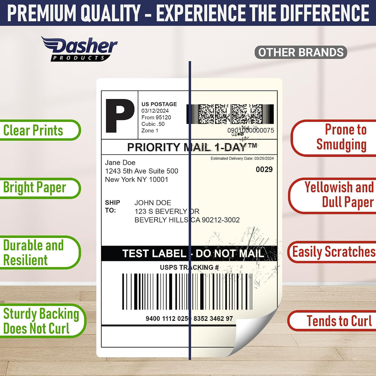 Thermal Shipping Labels Compatible with Dymo LabelWriter 4XL 1744907 4x6 Internet Postage Labels, Water Resistant, Strong Adhesive, Perforated, 220 per Roll, NOT for 5XL (4 Pack) - Image 4