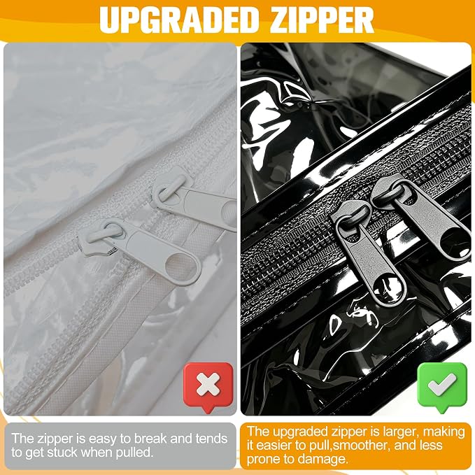 Plastic Storage Bags with Easy-Glide Zipper, Pack of 8, Durable Clear Vinyl Zippered Storage Bags for Clothes Sweaters Comforters Blankets Sheets Bedding (18 x 15 x 9 Inch, Transparent Black) - Image 7