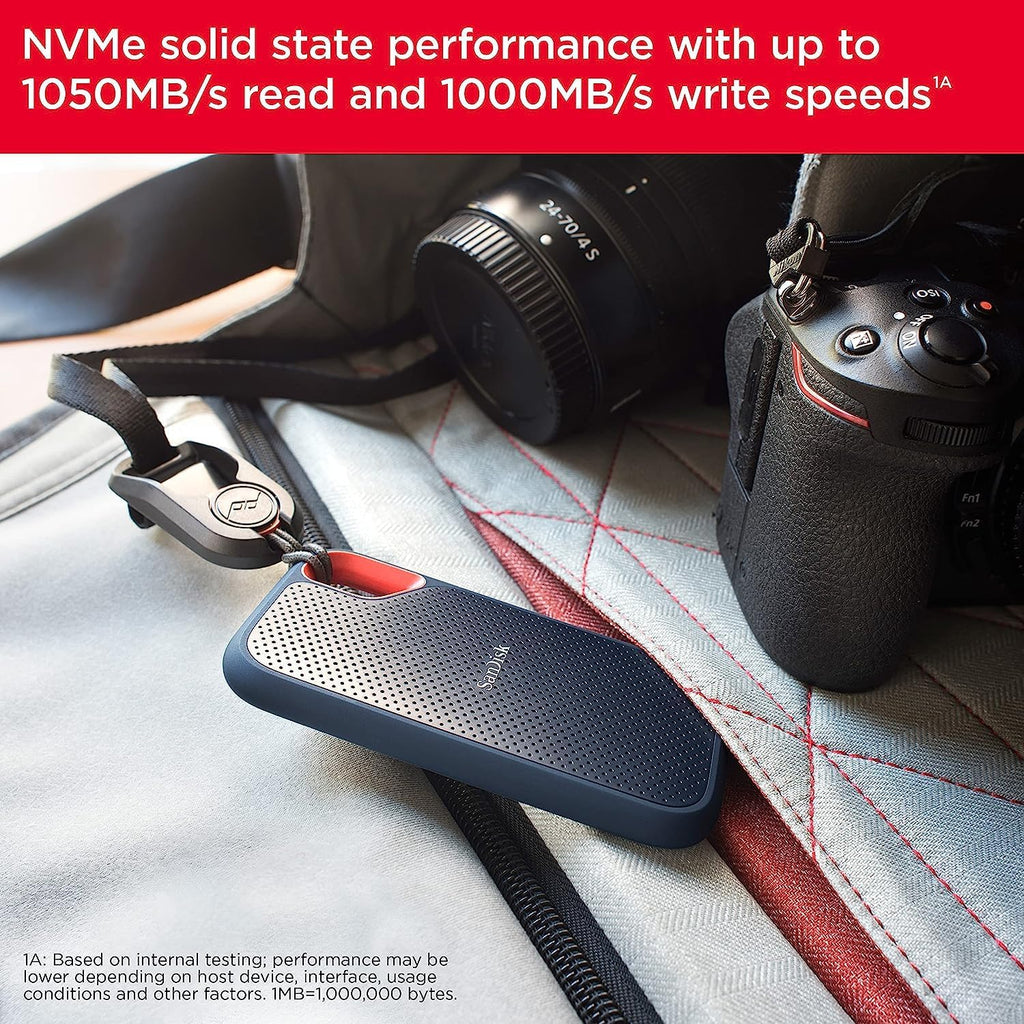 Sandisk 2TB Extreme Portable SSD, Up to 1050MB/s, USB-C, USB 3.2 Gen 2, IP65 Water and Dust Resistance, Updated Firmware, External Solid State Drive, SDSSDE61-2T00-G25 - Image 4