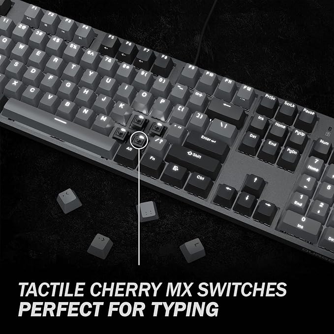 DURGOD K310 Corona White Backlit Full Size Mechanical Keyboard | 104 Keys Full Size | USB C Wired | Doubleshot PBT Keycaps | Programmable Keys | NKRO | Windows & Mac (Corona, Cherry MX Brown Switch) - Image 3