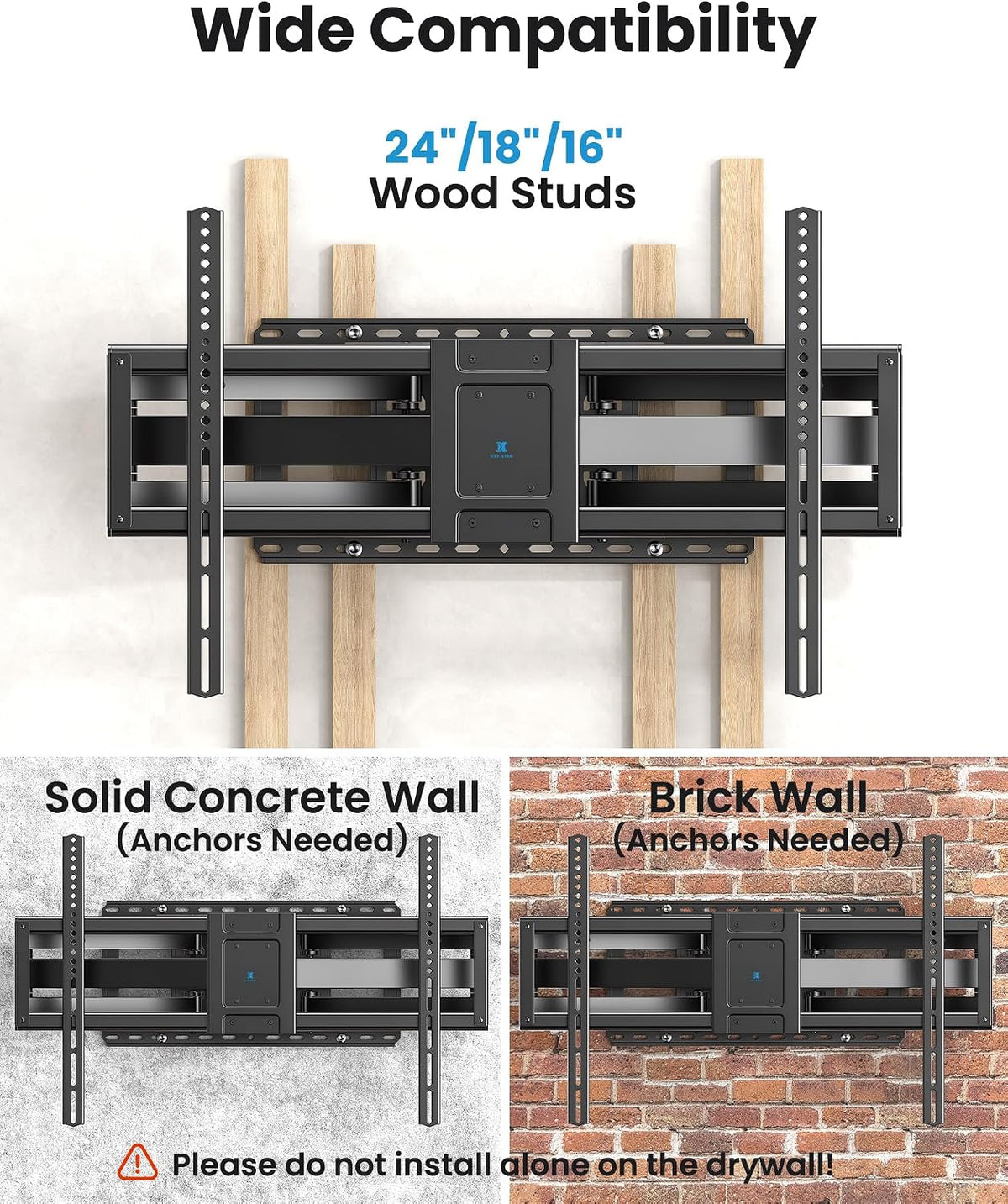 Full Motion TV Wall Mount Bracket for 85 86 90 98 100 120 inch TVs - Image 9
