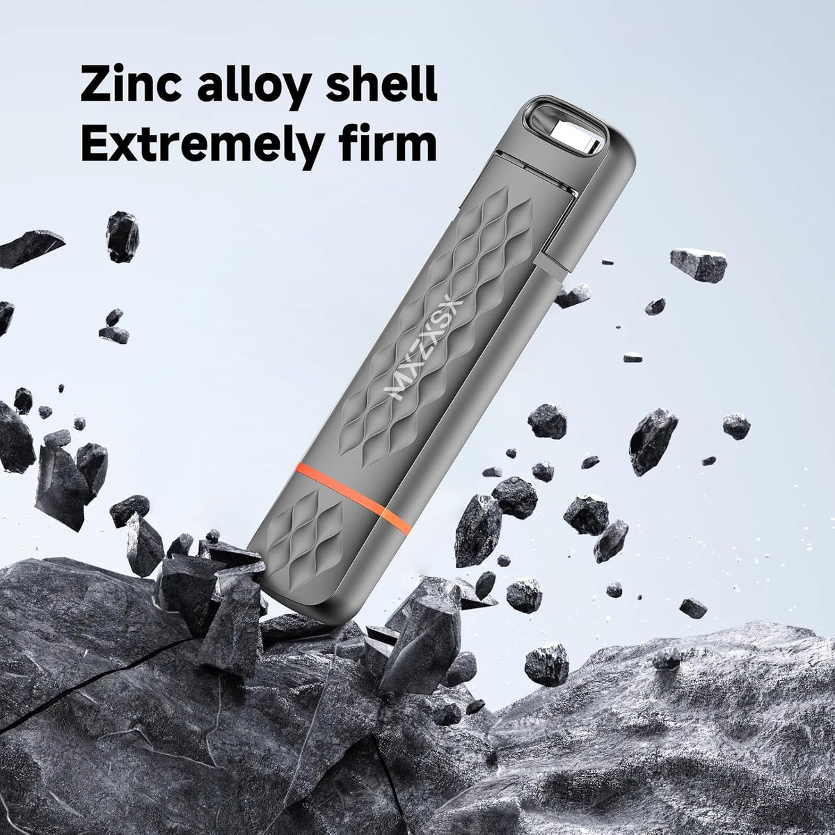 256GB External SSD Thumb Drive Up to 550MB/s USB Flash Drive,USB 3.2 + Type C, for iPhone 15/16/PS4/Android Phone/Tablet/Windows/Mac, Zinc Alloy Body - Image 6