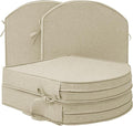 Outdoor Chair Cushions, D Shaped, Set of 4, 18.5 x 16 Inch, Beige | Fade-Resistant, Water-Resistant, Patio Furniture Seat Chair Pads Replacement, Non-Slip Bottom with Ties, Removable Cover by Unknown