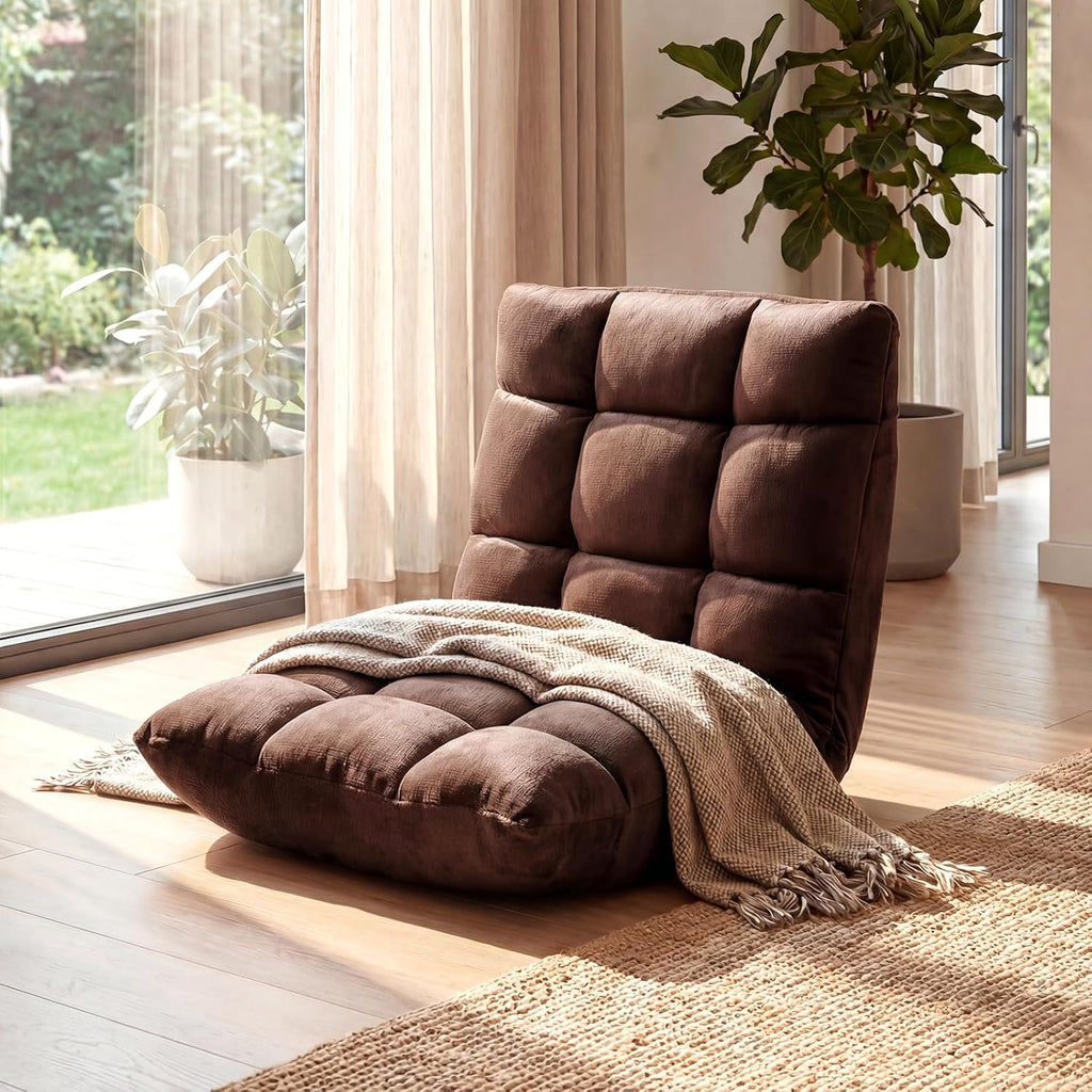 COSTWAY Floor Chair, Folding Floor Gaming Chair with Back Support - Image 2