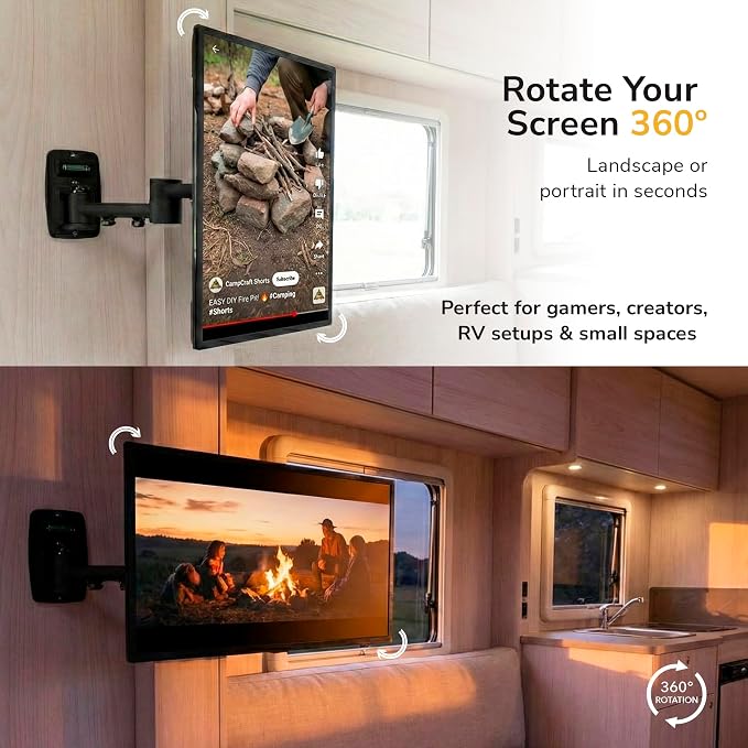 Mount-It! Full Motion TV Wall Mount Bracket for 13-42” Screens – 18" Articulating Arm, Quick Release Plate, Tilt Swivel Rotate, Anti-Theft Lock, Single Stud Install, Supports 44 lbs, VESA 75–200 - Image 10