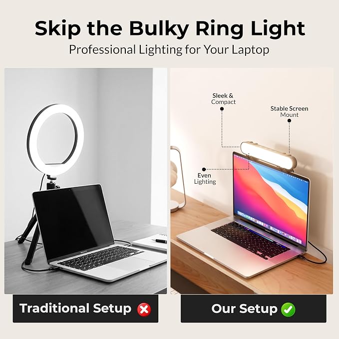 HumanCentric Video Conference Lighting, Laptop Only Webcam Light | For Streaming, LED Laptop Light for Video Conferencing, Zoom Lighting for Computer, Upgrade Light for Zoom Meetings - Image 8
