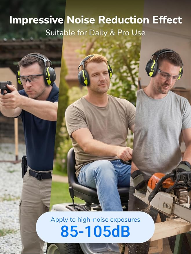 Dr.meter Noise Reduction Ear Muffs, SNR34dB Ear Protection Headphones | Hearing Protection Earmuffs for Shooting Gun Range, Mowing, Kids Autism Sensory, Monster Jam Noise Cancelling Headphones C06 - Image 3