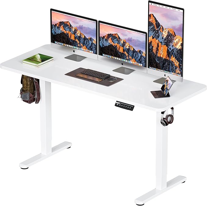 BIZUM Electric Standing Desk 60 x 24 Inch Computer Desk-Gaming Desk White Home Office Desks Height Adjustable Memory Stand Up Computer Workstation by Unknown
