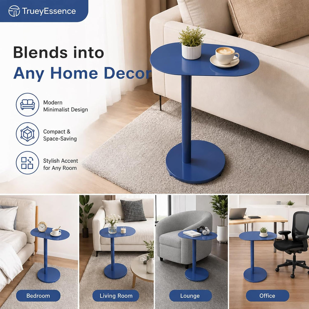 Metal C-Shaped Side Table, Modern End Table for Couch Sofa Bed Small Coffee Drink Tables 25" Height for Home Office Cafe - Image 7
