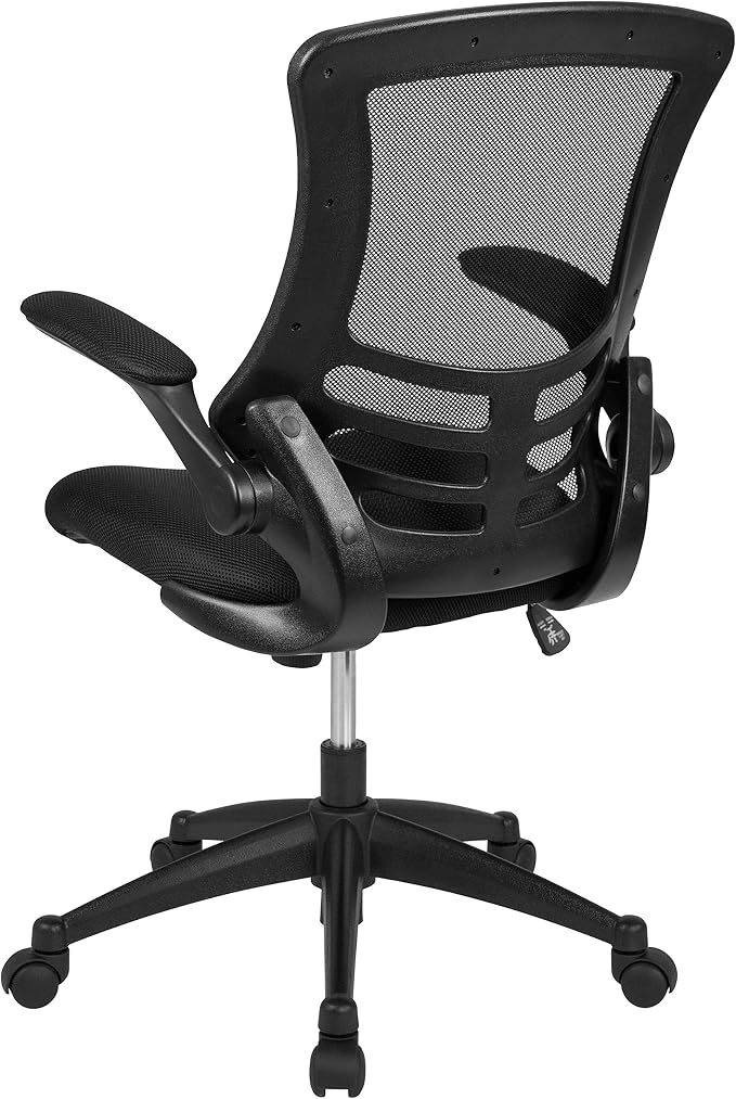 Flash Furniture Set of 4 Mid-Back Swivel Ergonomic Task Office Chairs with Flip-Up Arms, Black Mesh | Flip-up Arms, Mid-Back, Mesh Back - Image 6