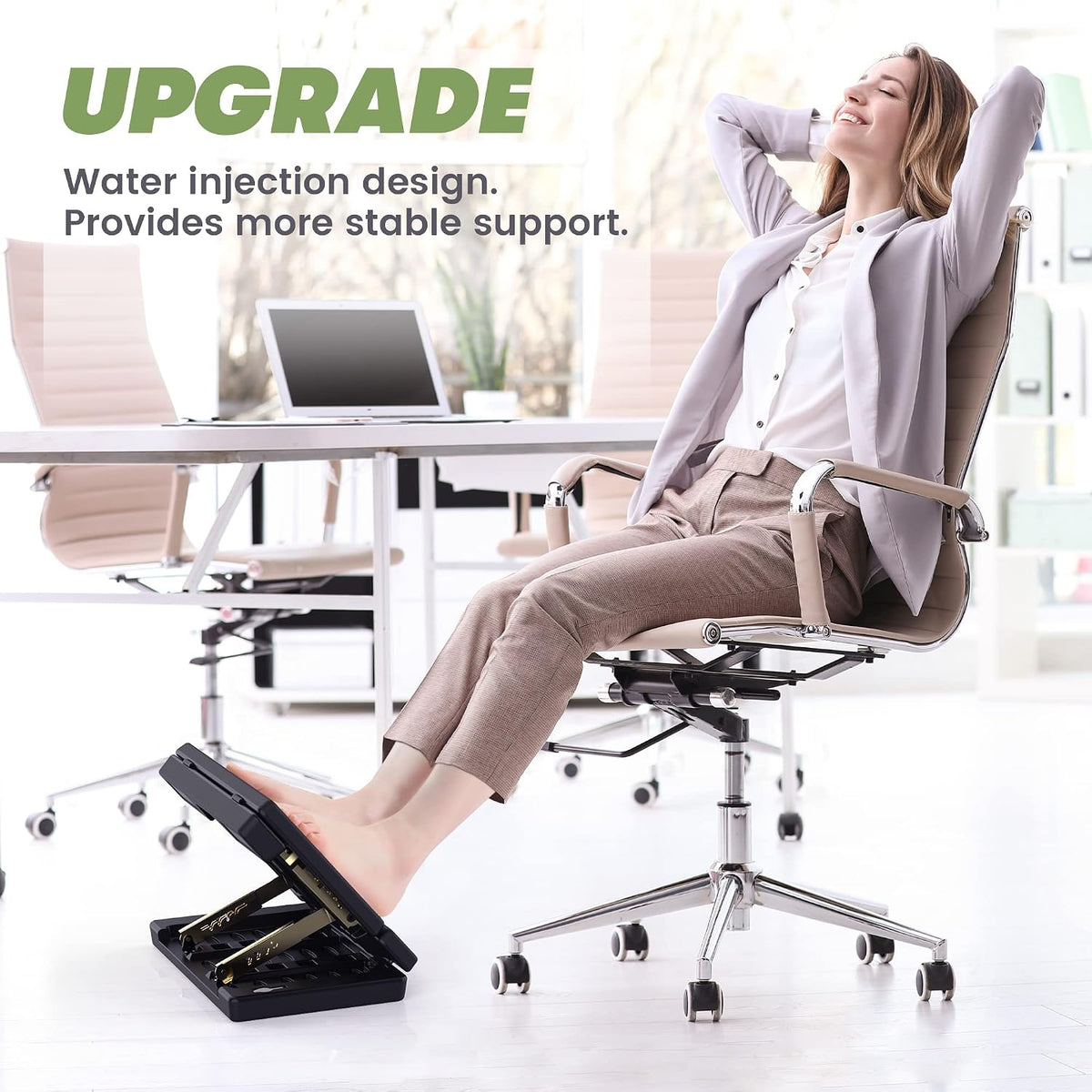 Foot Rest for Under Desk at Work, 4-Adjustable, Detachable Pad, Ergonomic - Image 7