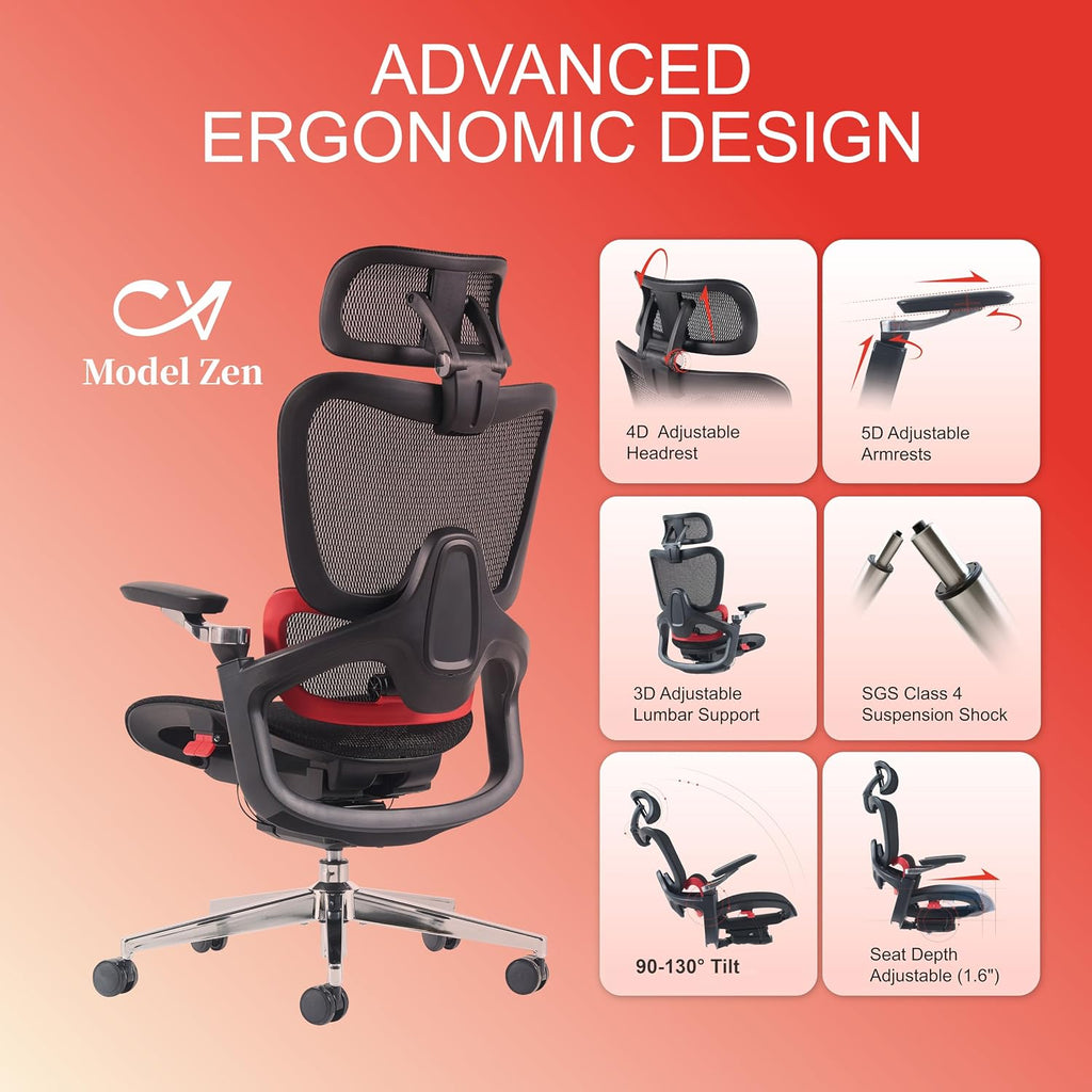 Ergonomic Office Chair, Mesh Computer Chair,Home Desk Chair - Image 5