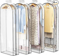 Liuoud Clear Garment Bags for Hanging Clothes 10” Gusseted, 4 Pack, 60” | Suit Bags for Closet Storage with Large Metal Zipper, Breathable odorless Hanging Plastic Clothes Cover for Coat Dress Fur by Liuoud