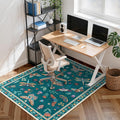 48"x60" Office Chair Mat for Hardwood Floor/Tile, Anti-Slip Desk Rug for Offices, Insect Print Dark Green Office Rugs for Rolling Chairs, Low Plie Gaming Chair Mat for Hardwood by Anidaroel