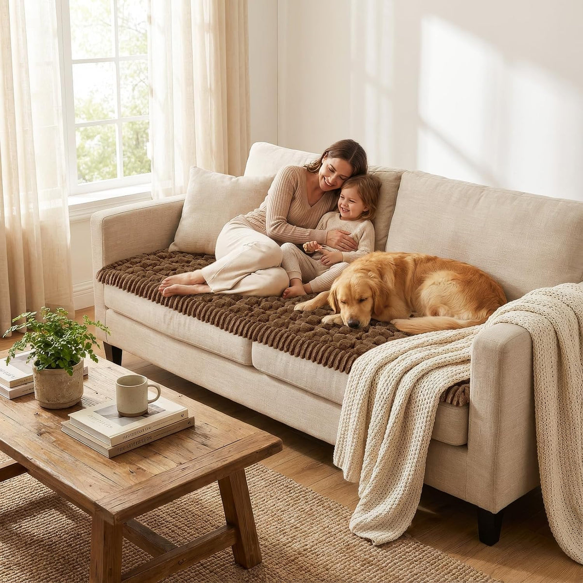 Smiry Couch Covers for Dogs, Non Slip Fuzzy Pet Sofa Protector Washable - Image 5