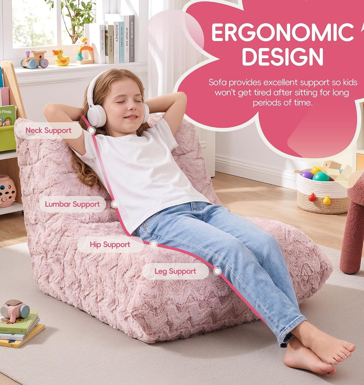 Hobestluk Small Bean Bag Chair Fireside Floor Chair BeanBag Couch Togo Sofa - Image 4