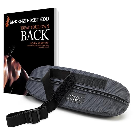OPTP Back Pain Package – Original McKenzie SuperRoll & Treat Your Own Back | USA-Made low back lumbar pillow for office chairs & car seats & Treat Your Own Back book, 9th edition, by Robin McKenzie by OPTP