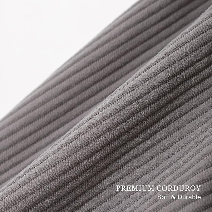 Pat. Pend. Corduroy Lumbar Support Pillow for Watching TV, Reading & Gaming, Triangle Cushion for Sofa, Armchair, Couch or Bed, Removable Washable Cover, Light Gray - Image 7