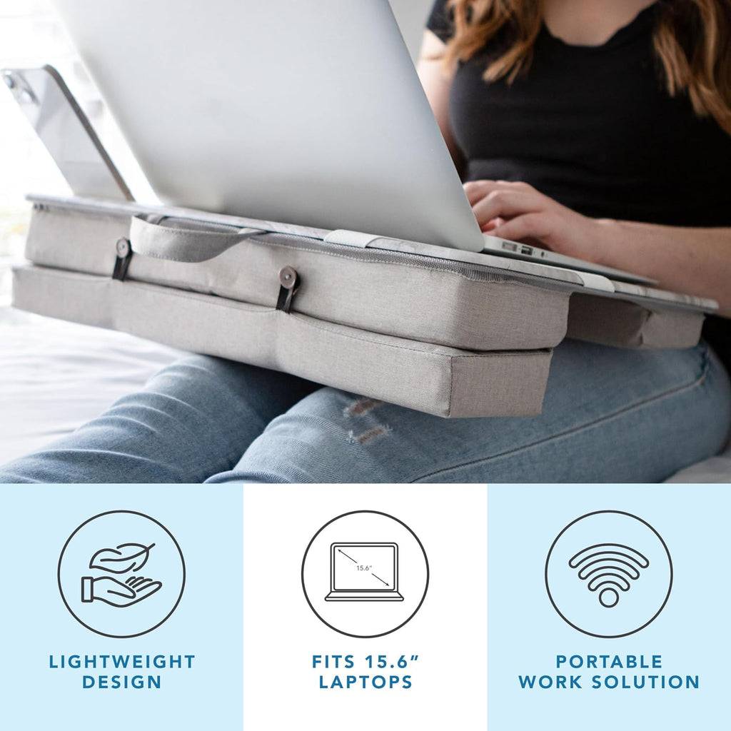 LAPGEAR Elevation Lap Desk – White Marble, Fits 15.6” Laptops - Image 2