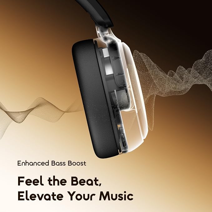Oraimo Bluetooth Headphones Active Noise Cancelling, 65H Playtime, 3 EQ Modes, Deep Bass, Bluetooth 5.4, Wireless Over-Ear Headphones with Microphone for Office Travel, Black | 360 Spatial Sound & Deep Bass, Waterproof ENC Dual-Mic Clear Calls, Bluetoo... - Image 2