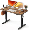 FEZIBO Standing Desk 55 × 24 Inch Electric Height Adjustable, Rustic Brown | Sit and Stand Up Adjustable Desk, Home Office Computer Desk with 3 Customizable Memory Presets by FEZIBO