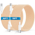 USB C to USB C Cable 6FT+10FT 2Pack 60W iPhone 17 16 15 Charger Cord Long Type C to C Cable Fast Charging for Apple iPhone 17 16 15/Pro/Pro Max/Plus/iPad Pro Air/MacBook/Air/Mini/Samsung Galaxy-Orange by UCALMA