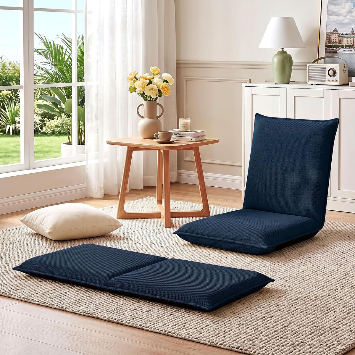 BECOMFORT 2 Pack Floor Chair, 6-Position Adjustable Mesh Meditation Chair - Image 2