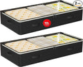 90L Under Bed Storage Containers,2-Pack Closet Organizer Storage Bins,Black | for Organization and Storage Clothes, Shoes, Blankets & Pillows,Visible Transparent Top Storage Bins with Lids by BOOMIBOO