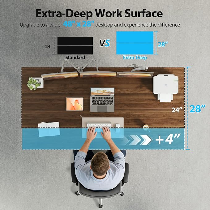 Agilestic 63*28 Inch Height Adjustable Electric Standing Desk, Dark Walnut | Sit Stand Up Computer Desk, Extra Wide desktop, Memory Presets, Stable Steel Frame,154 lbs, Easy Assembly, Splice Board - Image 3