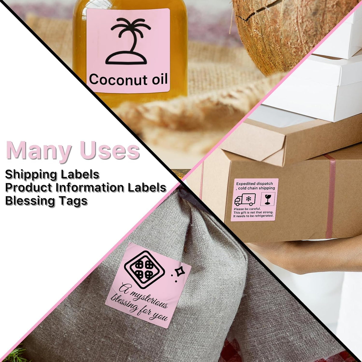 2x2 Thermal Labels, Square Thermal Label Stickers, Pink - Image 5