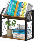 Desktop Bookshelf, Wooden Desk Shelf Organizer, Brown | 2-Tier Desk Top Storage Rack for Office, Dorm, Bedroom Decor, Small Tabletop Shelf for Books, Plants & Accessories by ART-GIFTREE