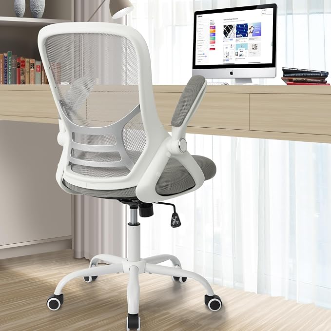 Office Chair Ergonomic Desk Chair with Adjustable Armrests, Mesh Executive Chair, Home Office Computer Chairs for Long Hours(Grey) - Image 2