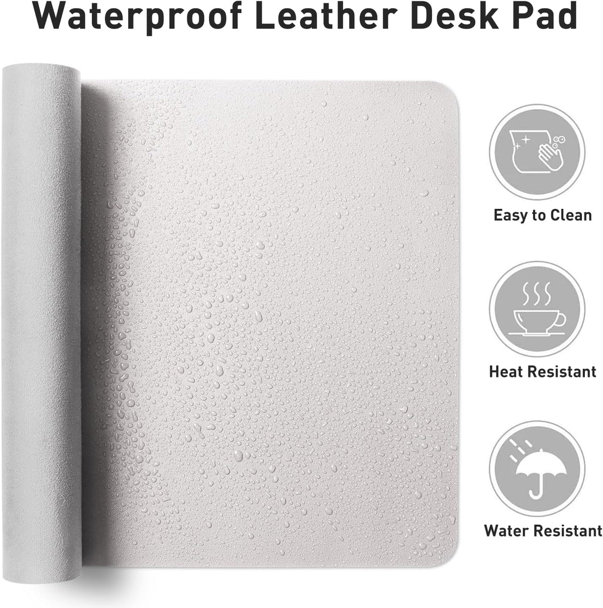 Aothia Large PU Leather Desk Pad Protector – Non-Slip Mouse Pad & Writing Mat for Office/Home, Waterproof, Easy to Clean (23.6" x 13.7", Pale Lavender White) - Image 7