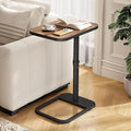 Kitstorack Upgraded TV Tray Table with Panel Lock, 90° Flip-Over Design & Adjustable Height, Sofa Arm Side Table for Eating, Laptop, Couch, Bed, or Small Spaces, Brown by Kitstorack