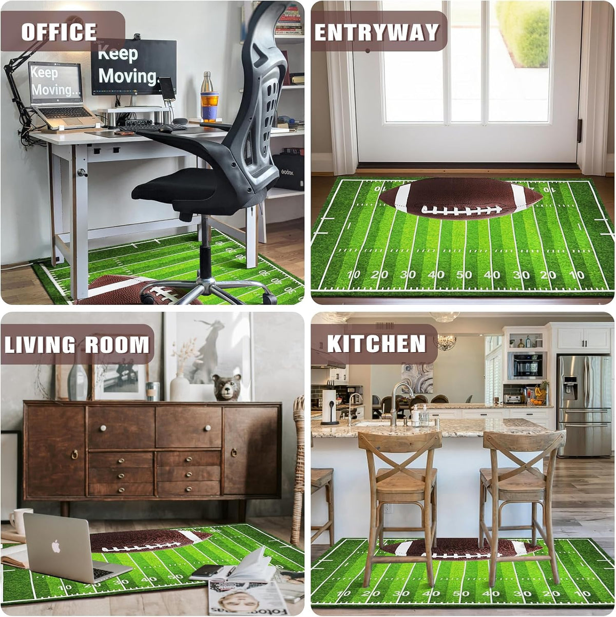 Gaming Chair Mat for Hardwood Floor 36"X 48" Heavy Duty Office Desk Chair Rug for Under Game Rolling Chairs Computer Decor Protect Mats Low Pile Non-Slip Rubber for Carpet & Tile Floor-Football - Image 6