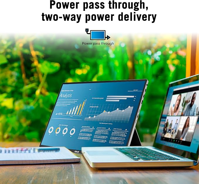 ASUS ZenScreen MQ16FC 15.6 Inch16:10 USB-C OLED Portable Monitor | WUXGA (1920 x 1200), 95% DCI-P3,Auto Rotate, Power Pass Through, Eye Care, Travel Display for MacBook and PC - Image 5