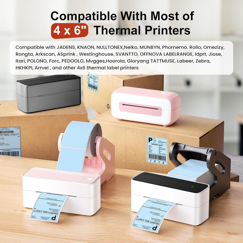 Phomemo 4x6 Thermal Shipping Labels for Address, Blue Label 250 PCS/Roll - Image 2