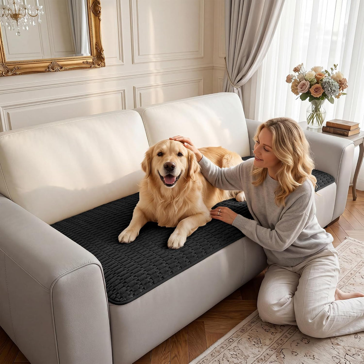 Foxdecor Couch Cover for Dogs Sofa Covers Non Slip Couch Pad Pet Friendly - Image 2