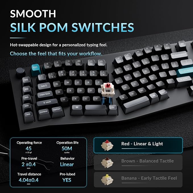Keychron Q13 Ultra 8K Wireless Mechanical Keyboard, 96% Alice Ergonomic Layout with Numpad, Full Aluminum Custom Keyboard, ZMK, 8000Hz Polling Rate, Hot-Swappable RGB for Mac Windows Linux - Image 6