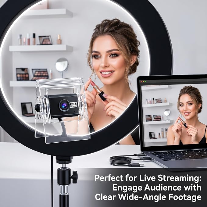 1080P USB HD Webcam with Microphone， Web Camera for PC，with Auto White Balance for Video Calls, Live Streaming Gaming & Online Meetings ，USB Streaming Camera - Image 2