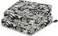Outdoor Seat Cushions 19 x 19 x 3 Inch, Water Repellent Patio Chair Foam Cushions with Straps, Outdoor Cushions for Patio Furniture Garden Sofa, Set of 2, Tropical Leaf Black by TWLEAR