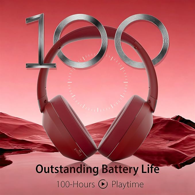 Headphones Wireless Bluetooth, 100H Playtime Active Noise Cancelling Headphones, Bluetooth Headphone with Mic, Over Ear Wireless Headphone with Deep Bass - Image 4