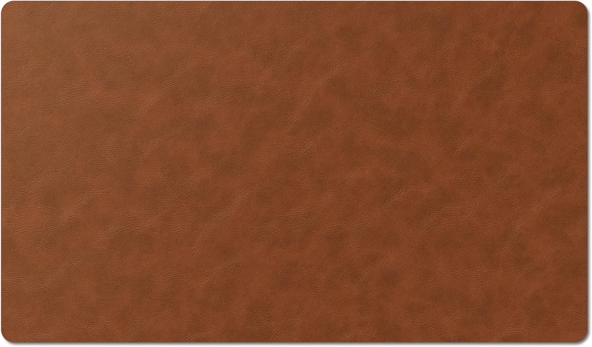 Nekmit Leather Desk Blotter Pad 24 x 14 Inches, Flat, Non-Slip, Waterproof, Brown by Nekmit