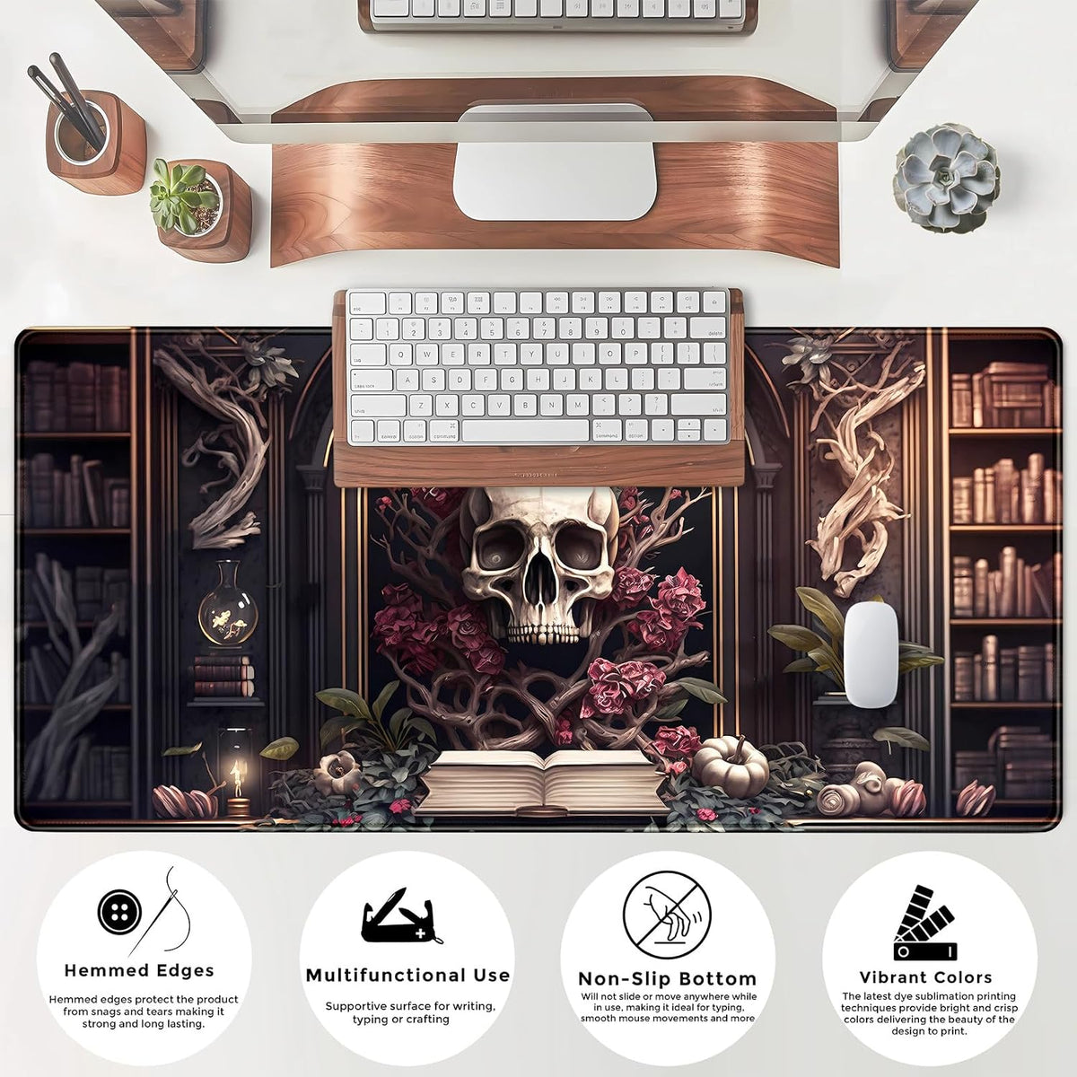 CYZFF Gothic Large Mouse Pad XXL Desk Pad Gaming Mousepad Extended Keyboard Mat 31.5 x 15.7 in Black Fabric with Lycra Surface and Rubber Base - Image 7